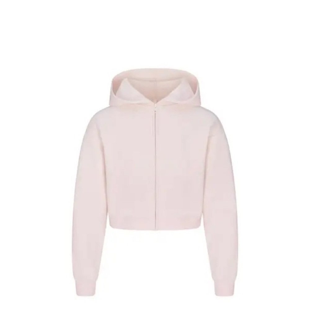 skims cotton fleeze classic zip hoddie